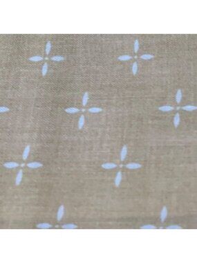 Wamsutta OTC Yellow Cotton Fabric 1/2 yard x 44" White Floral Pattern Sewing